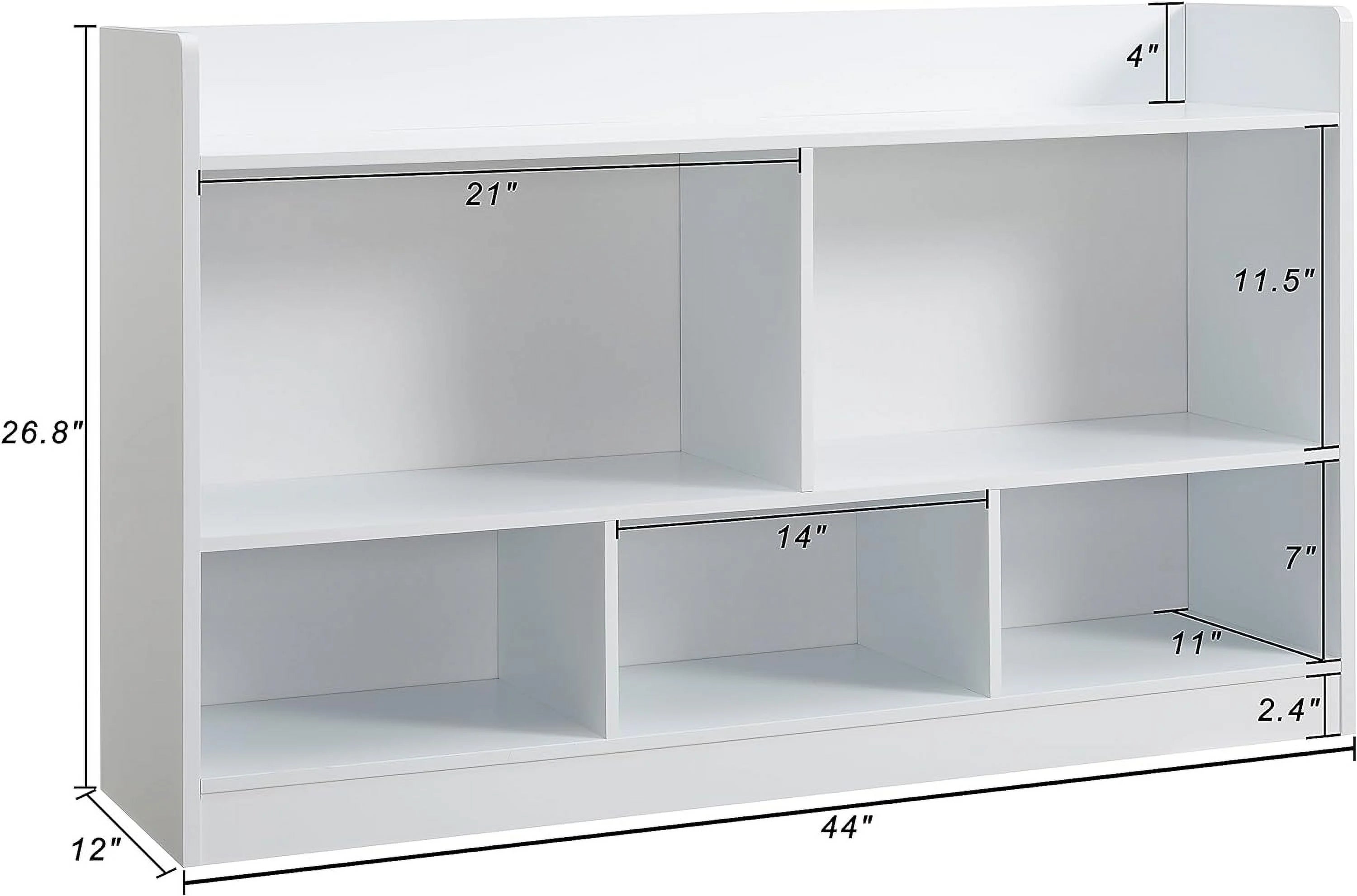 Kids Toy Storage Organizer, 5-Section Wooden Bookshelf for Classroom Playroom Nursery C7817