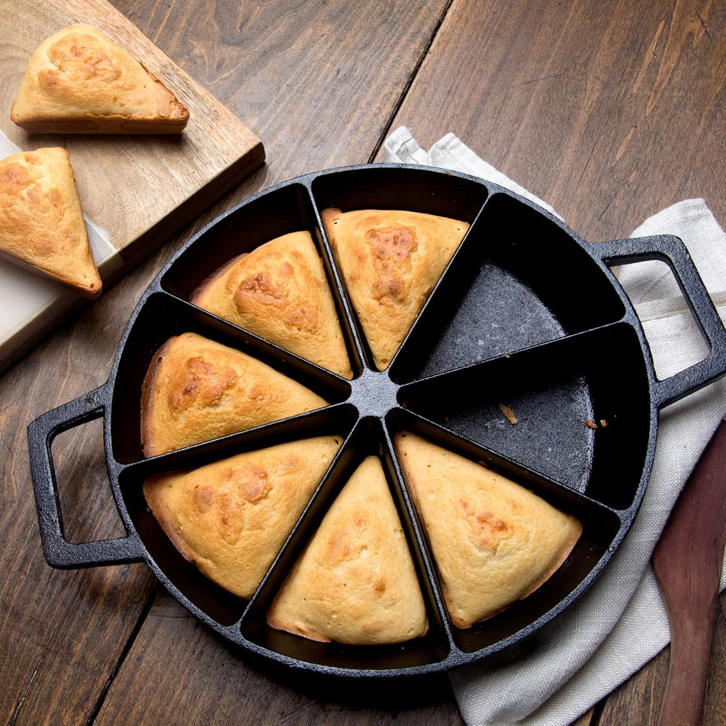 Cast Iron Wedge Cornbread Skillet with Side Loop Handles Y6112