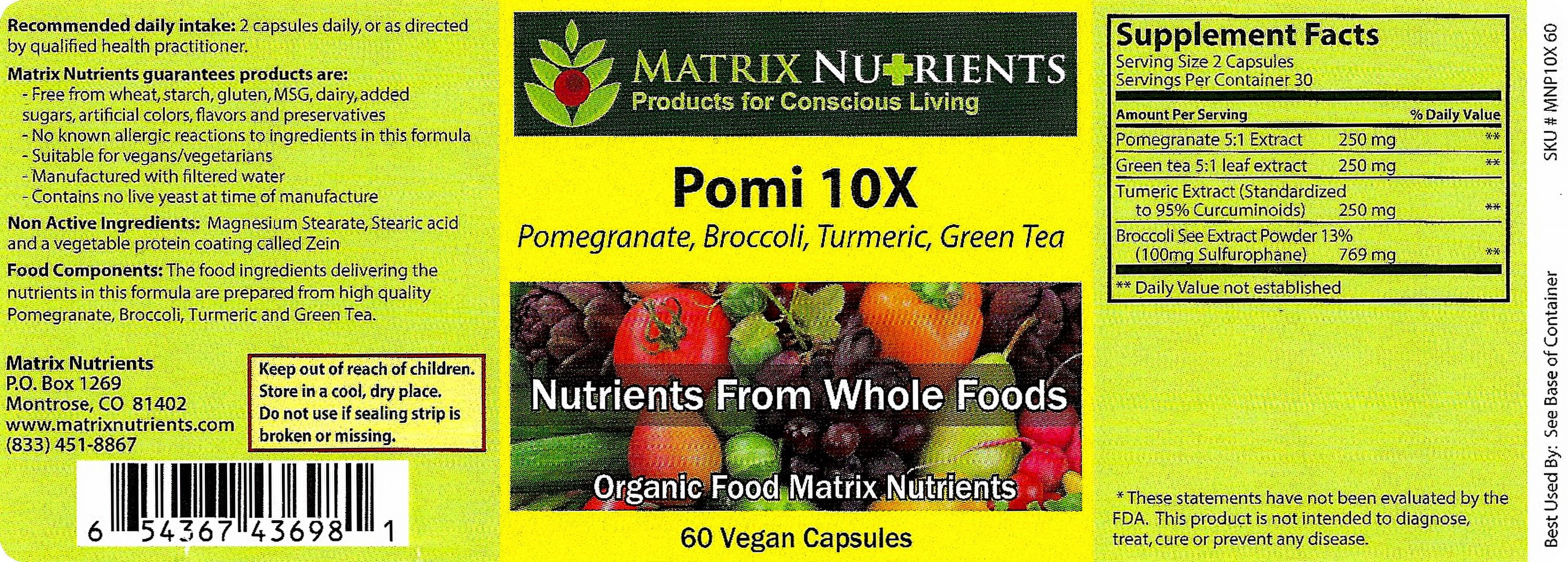 Pomegranate, Green Tea, Turmeric & Broccoli Vegan Capsules (60ct) X374765