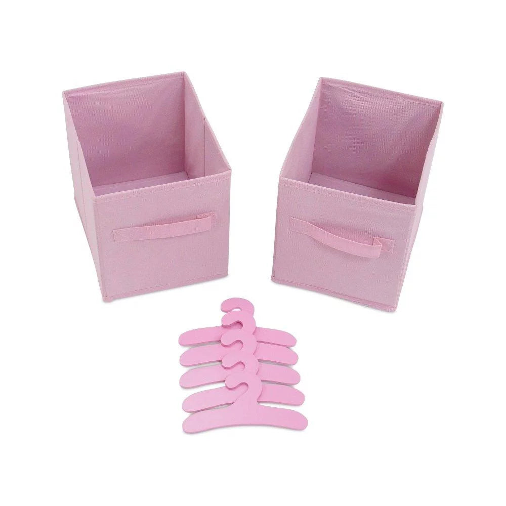 18 inch Doll Clothes Storage Closet Open Wardrobe with 5 Hangers B16443