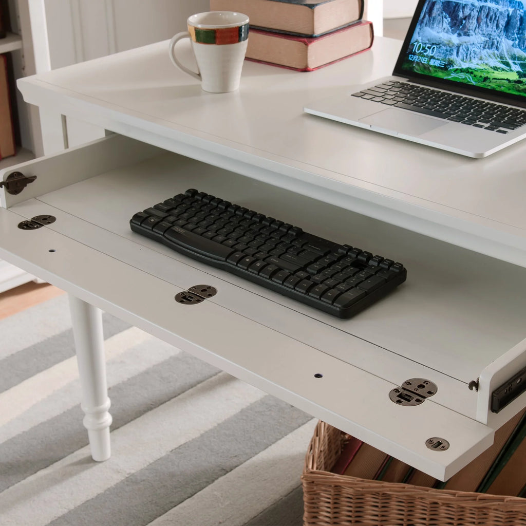 Turned Leg Laptop Writing Desk with Center Keyboard Drawer L40197