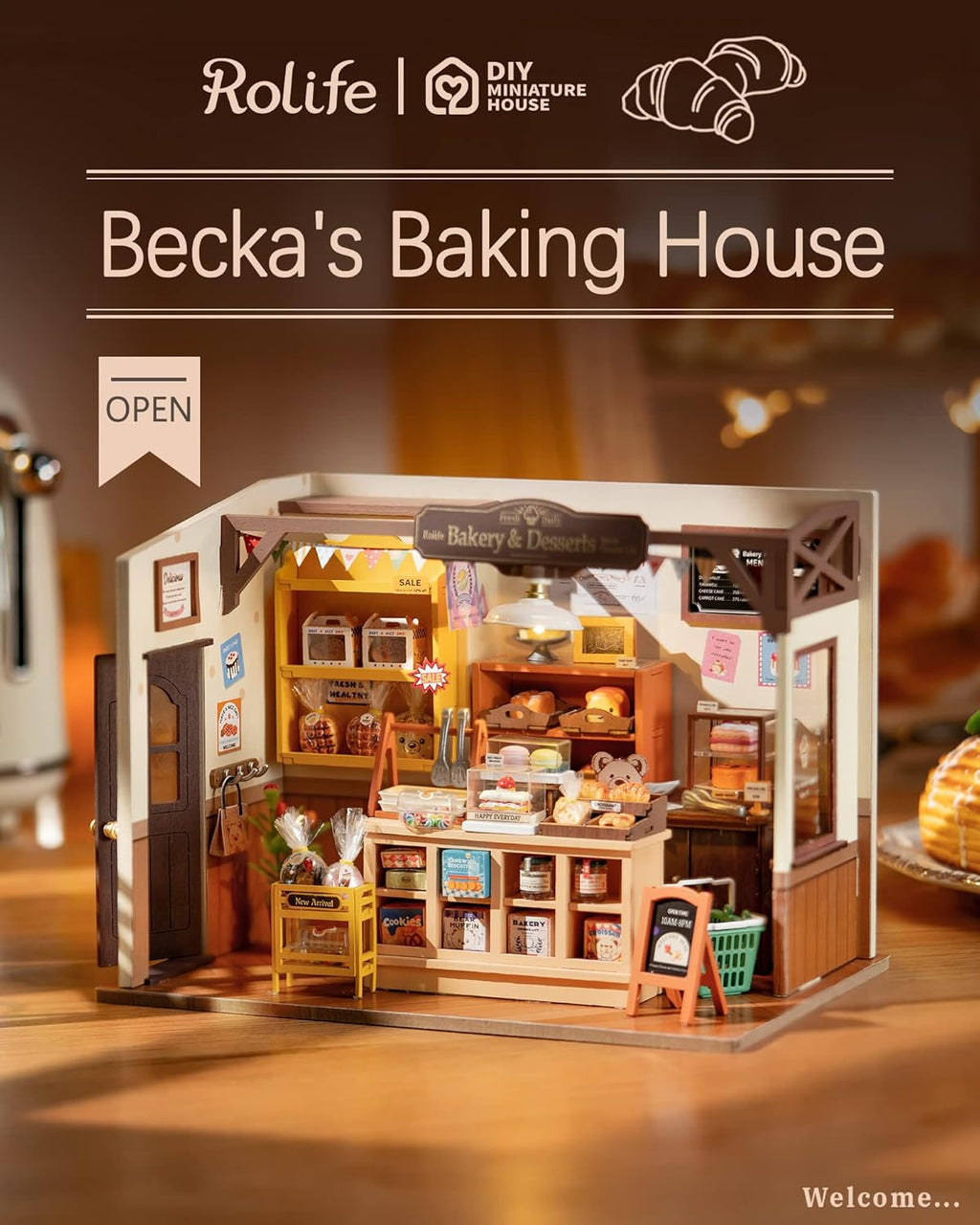 Miniature House Kit for Beginners - DIY Dollhouse with LED Lights Y60684