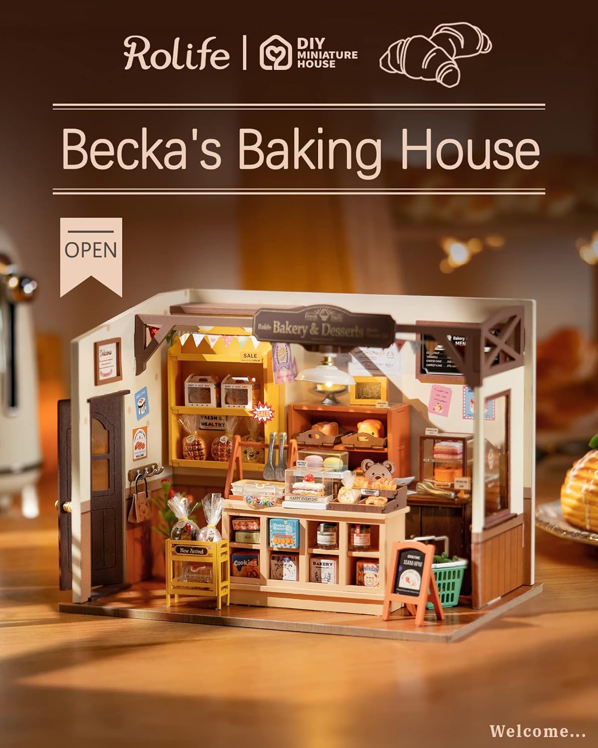 Miniature House Kit for Beginners - DIY Dollhouse with LED Lights Y60684