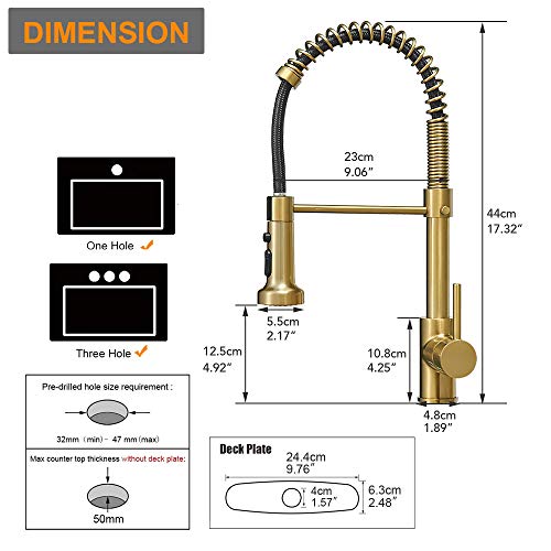 Spring Kitchen Faucet with Pull Down Sprayer, Single Handle W935702