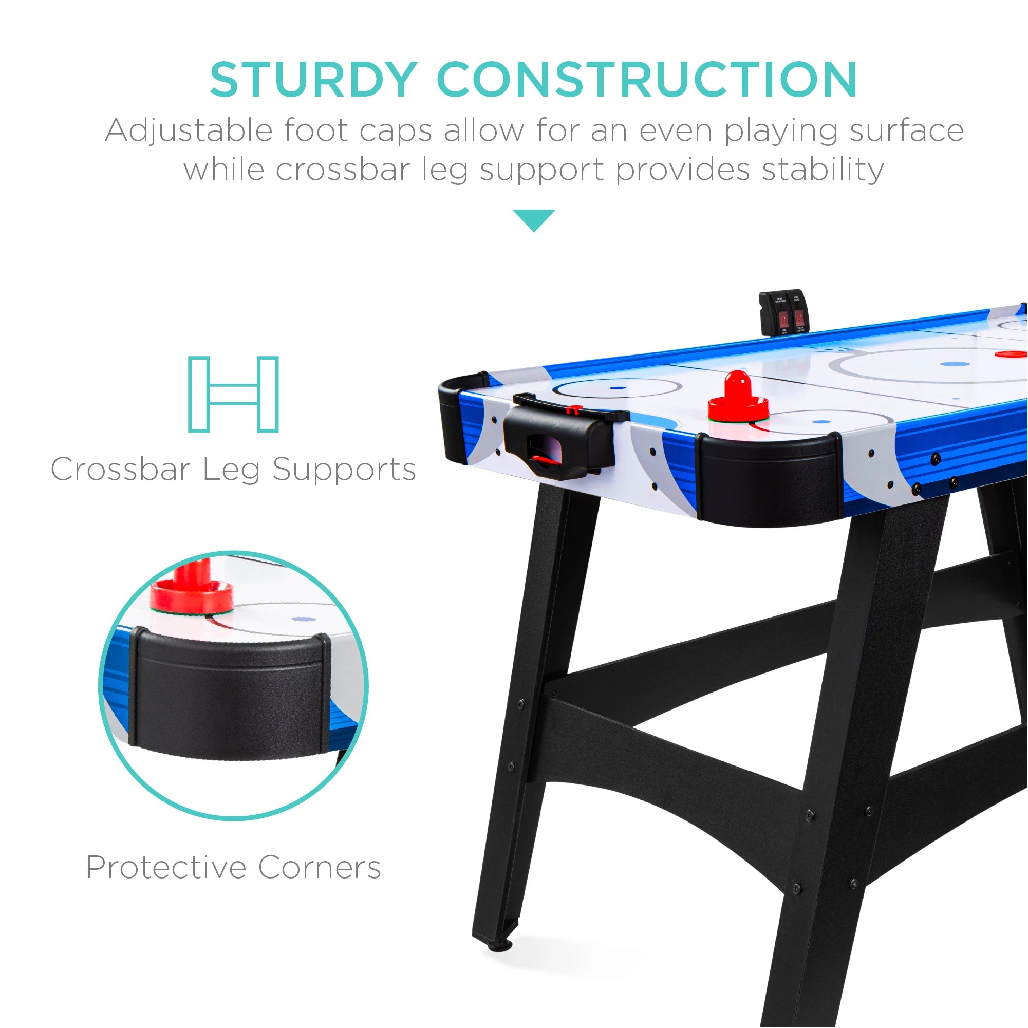 58in Air Hockey Table with 2 Pucks, 2 Pushers, LED Score Board H570423