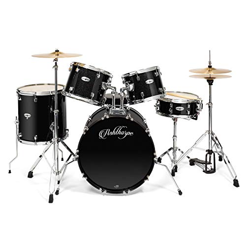 5-Piece Full Size Adult Drum Set with Remo Heads & Brass Cymbals F788020