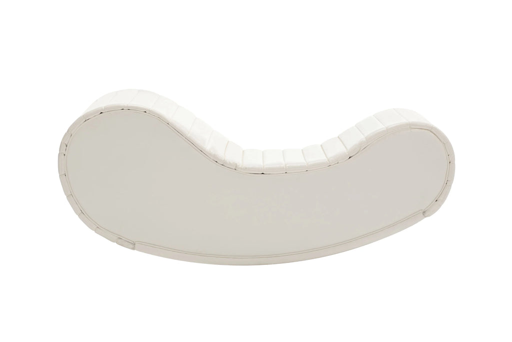 Rocking Leisure Bench, Faux Leather Curved Sofa for Living Room U79075