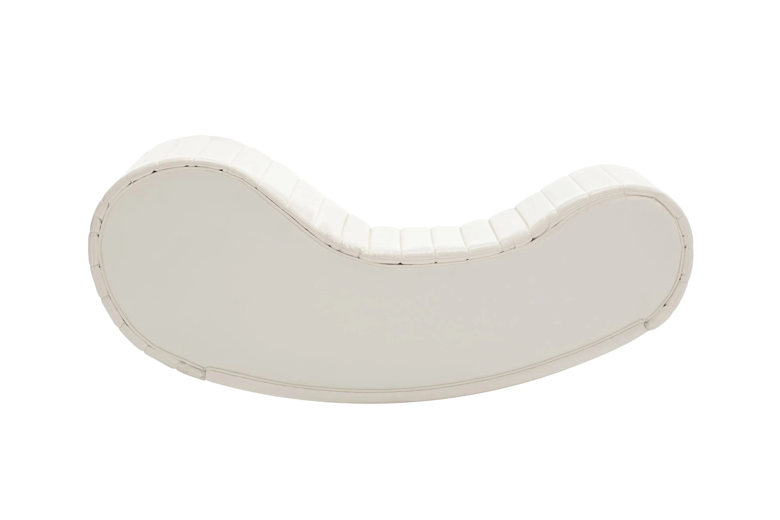 Rocking Leisure Bench, Faux Leather Curved Sofa for Living Room U79075