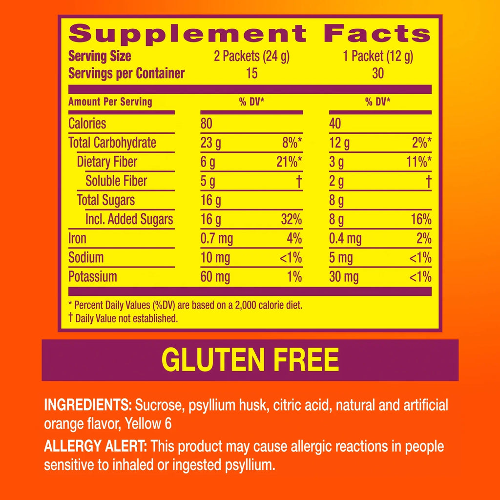 Fiber Supplement for Digestive Health, 30 Packets K315