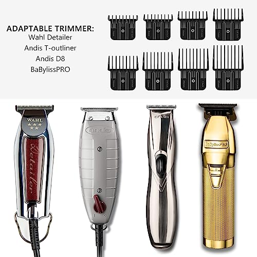 Clipper Guards for Hair Trimmers, 4 Pack, Snap-On Blade Combs with Brush E868936