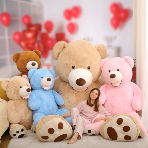 Giant Teddy Bear 5 Feet Stuffed Animal, Brown Plush for Girlfriend Boyfriend W6413