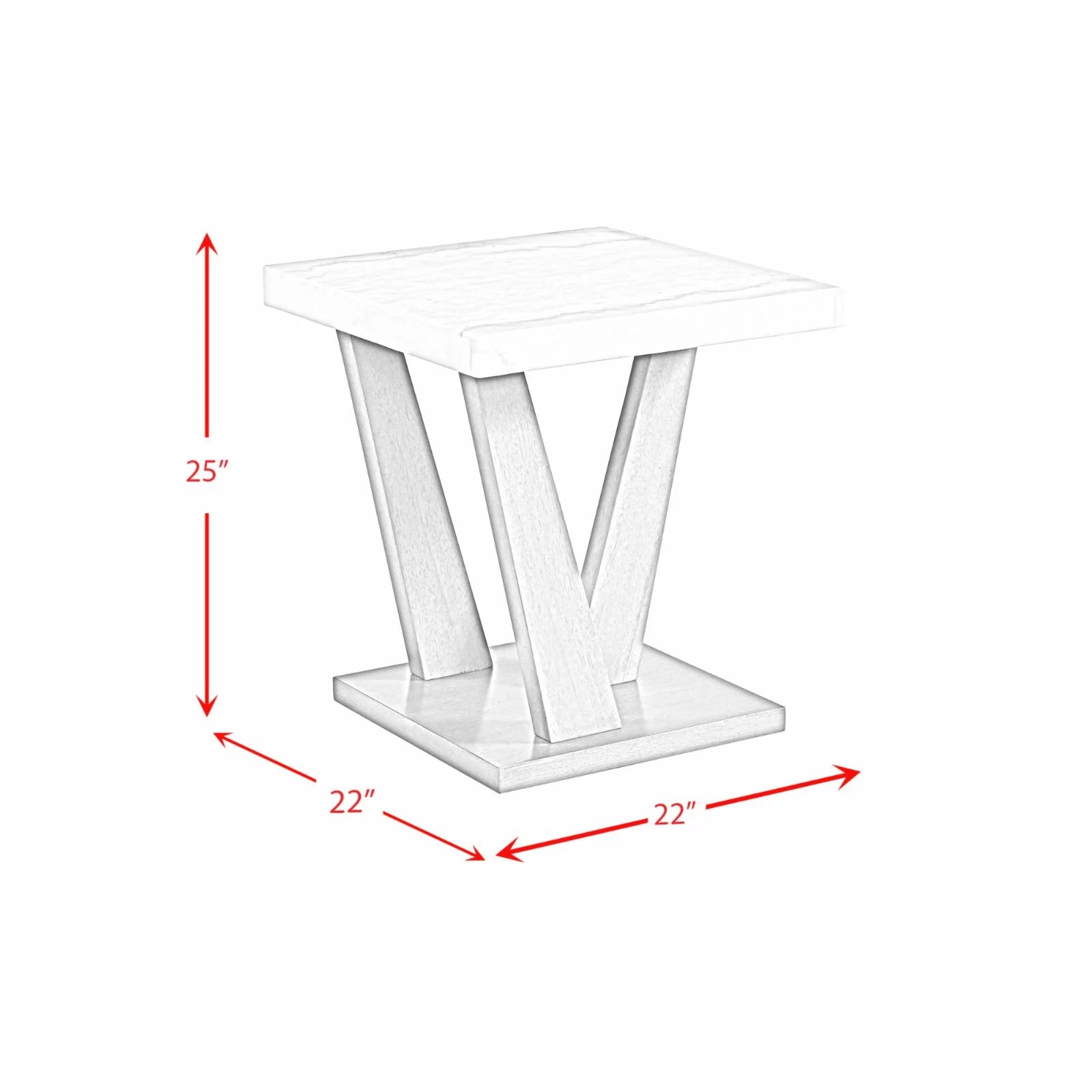 Square End Table in Gray D497