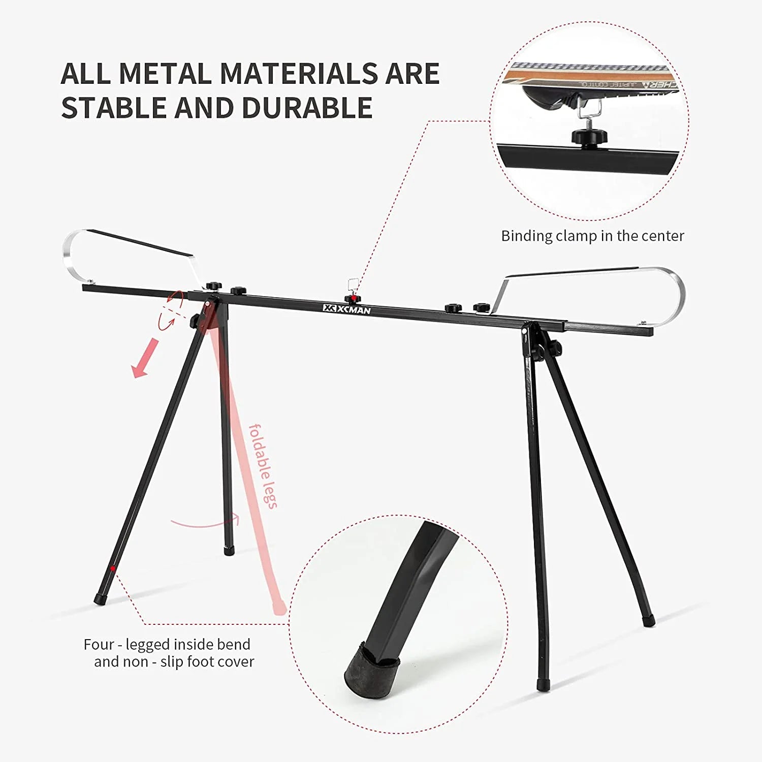 Cross Country Nordic Ski Waxing Bench Table with Foldable Legs, Adjustable Length V23818