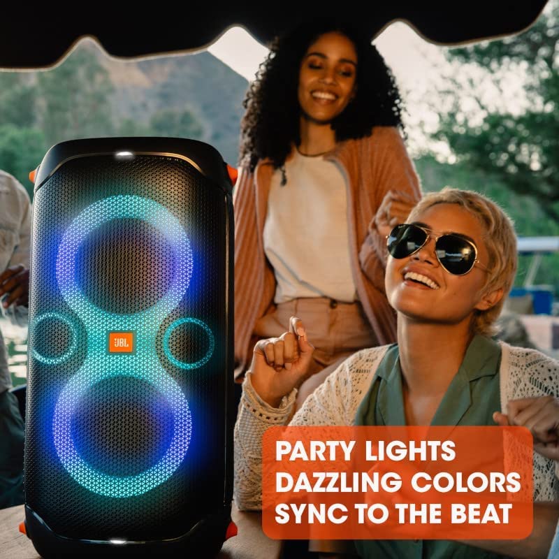 Portable Party Speaker with Built-in Lights - Black D697