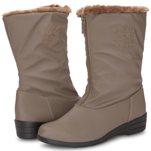 Women's Insulated Waterproof Snow Winter Boots with Zipper M736492