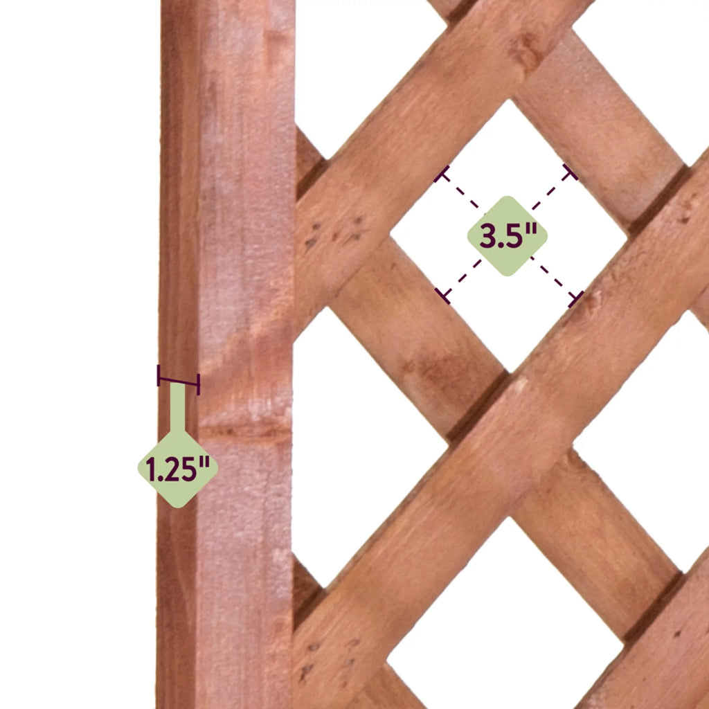 Diamond Lattice Trellis 72 in. Walnut-Tone G214494