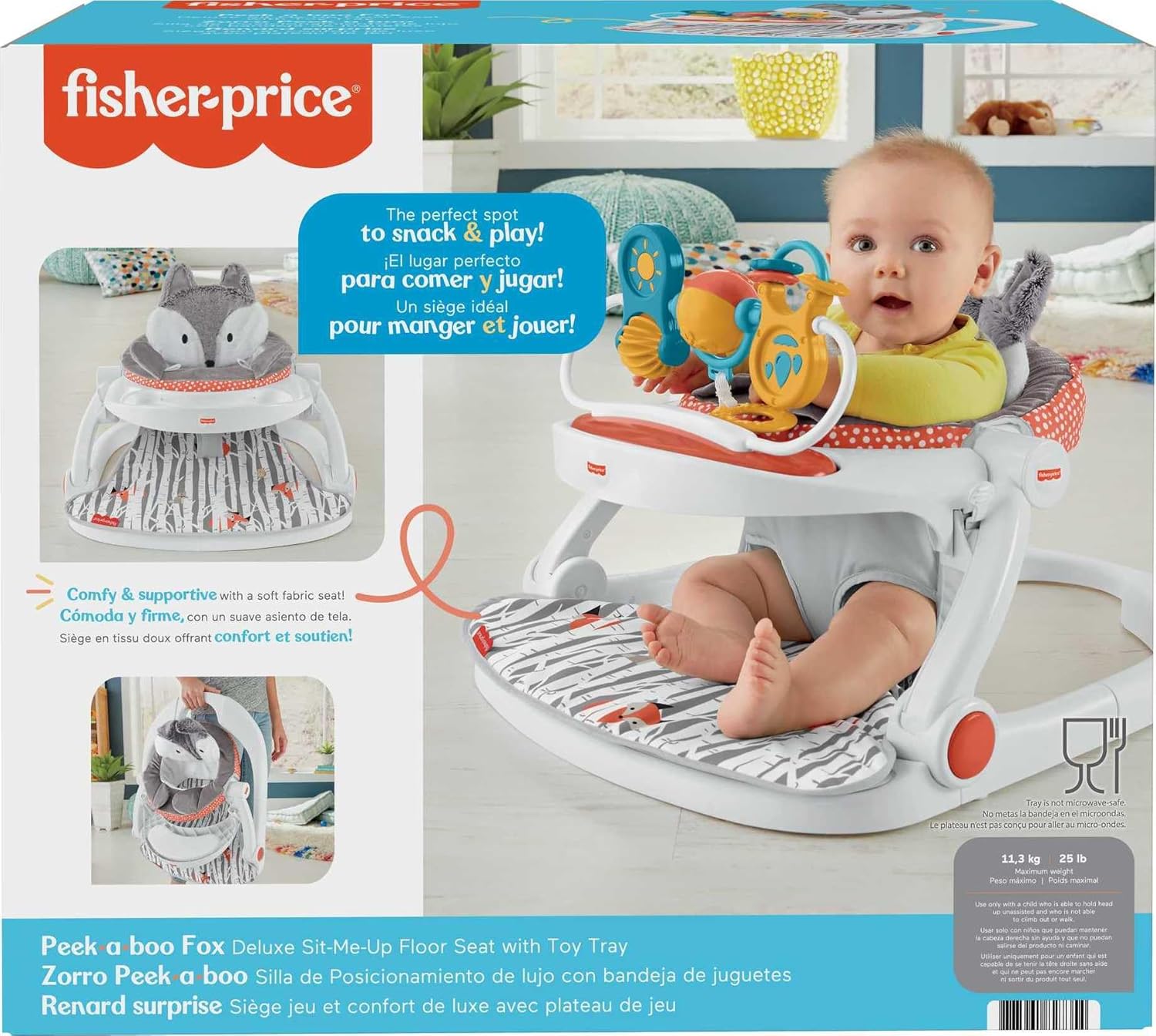 Portable Baby Chair Floor Seat with Snack Tray and Toy Bar L617