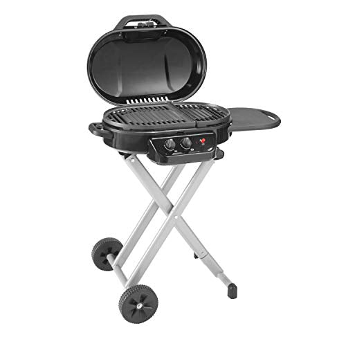 Portable Stand-Up Propane Grill with Push-Button Starter, Folding Legs & Wheels K8833