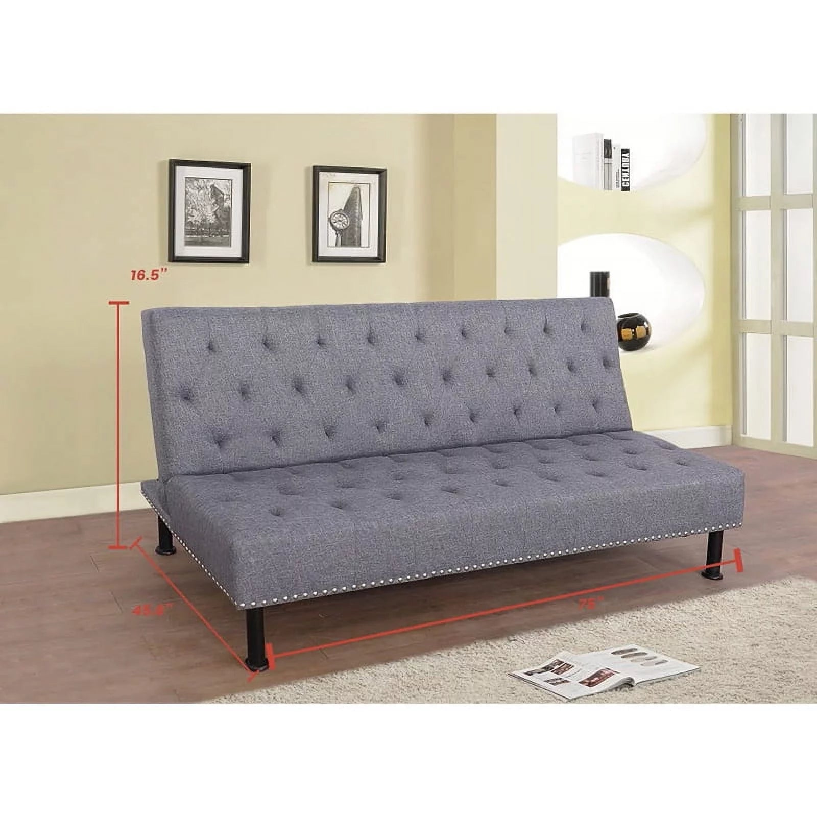 Convertible Folding Futon Sofa Bed 64" N842