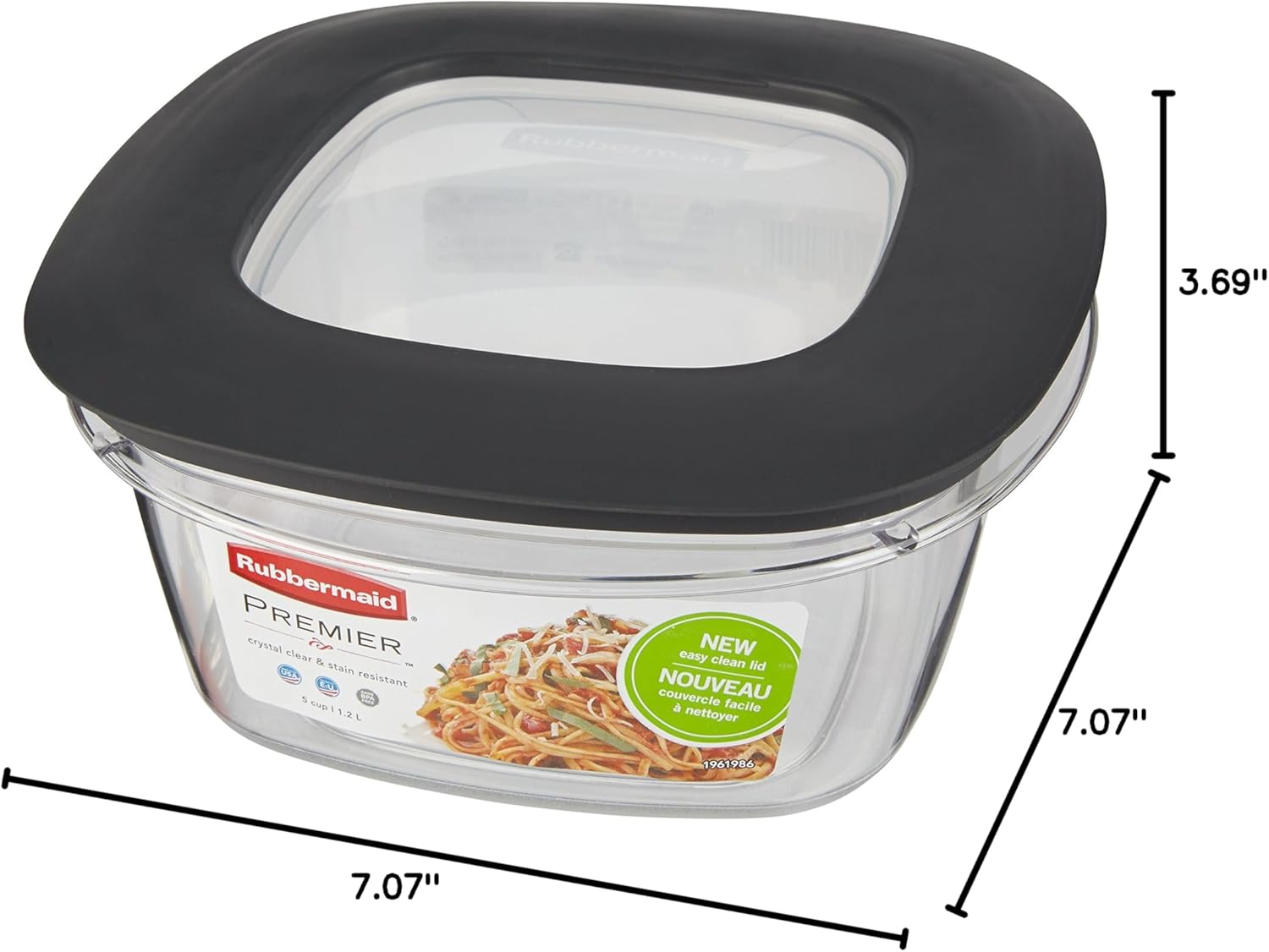 Food Storage Container 5-Cup, BPA-Free, Grey Q97903