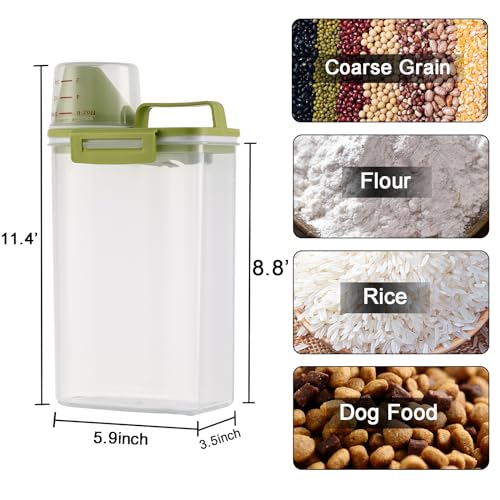 2 Pack Rice Storage Bin Cereal Dispenser, BPA Free Airtight Plastic Food Container V232