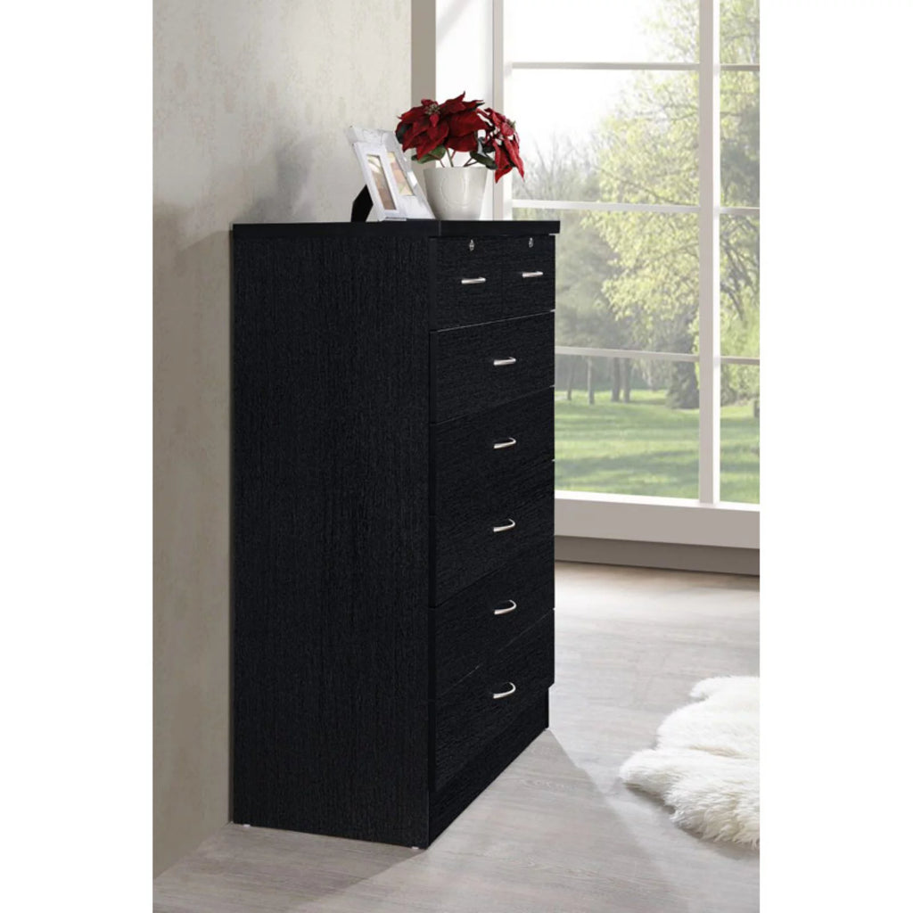 7 Drawer Wooden Dresser Chest with 2 Top Locks F569225