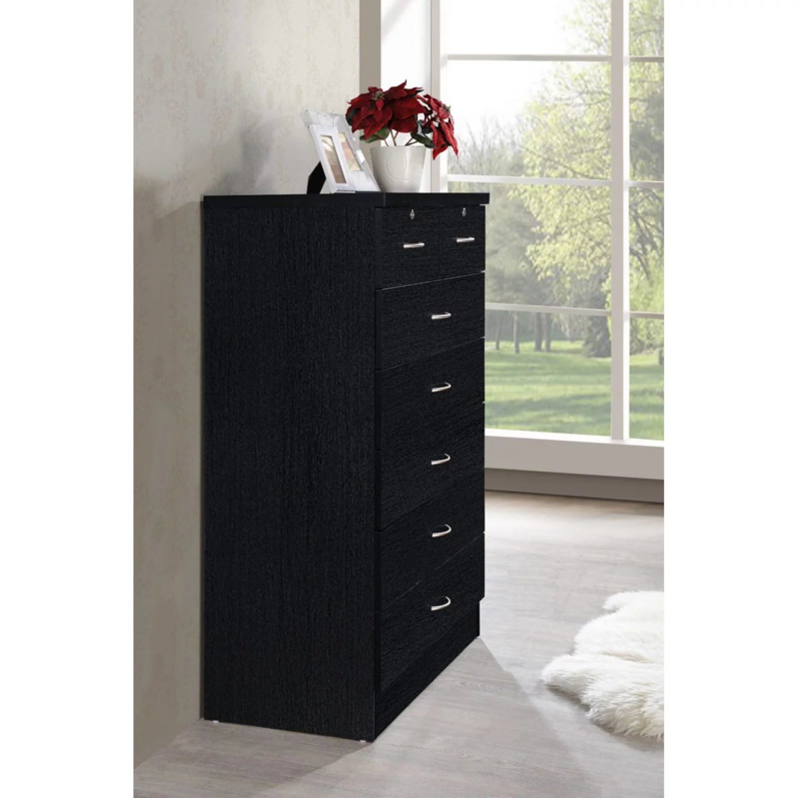 7 Drawer Wooden Dresser Chest with 2 Top Locks F569225