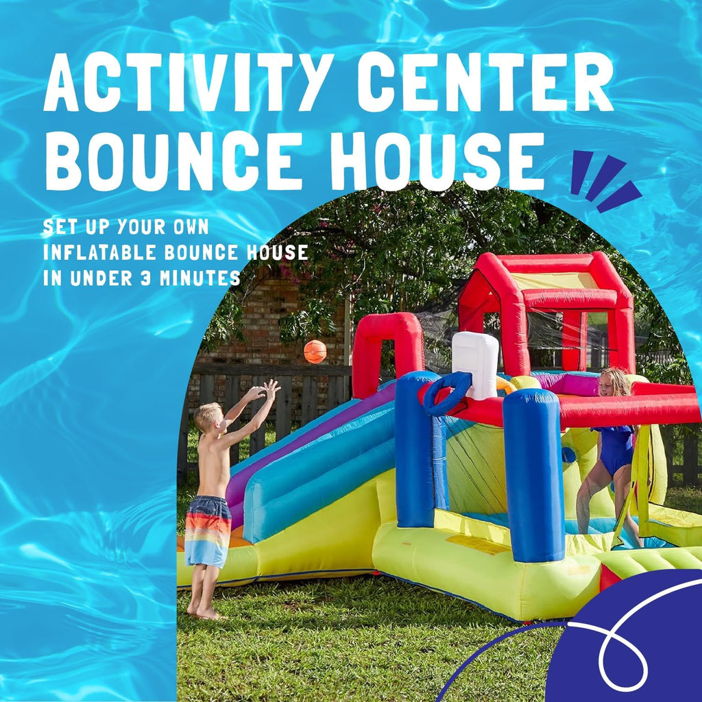 Bounce House with Slides, Basketball Hoops, Soccer Ball, and Blower C606