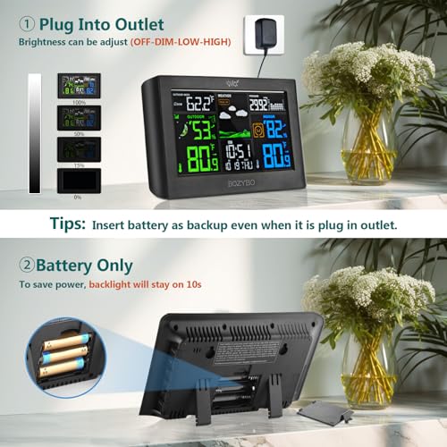 Wireless Indoor Outdoor Thermometer with Atomic Clock and Humidity Monitor S66669