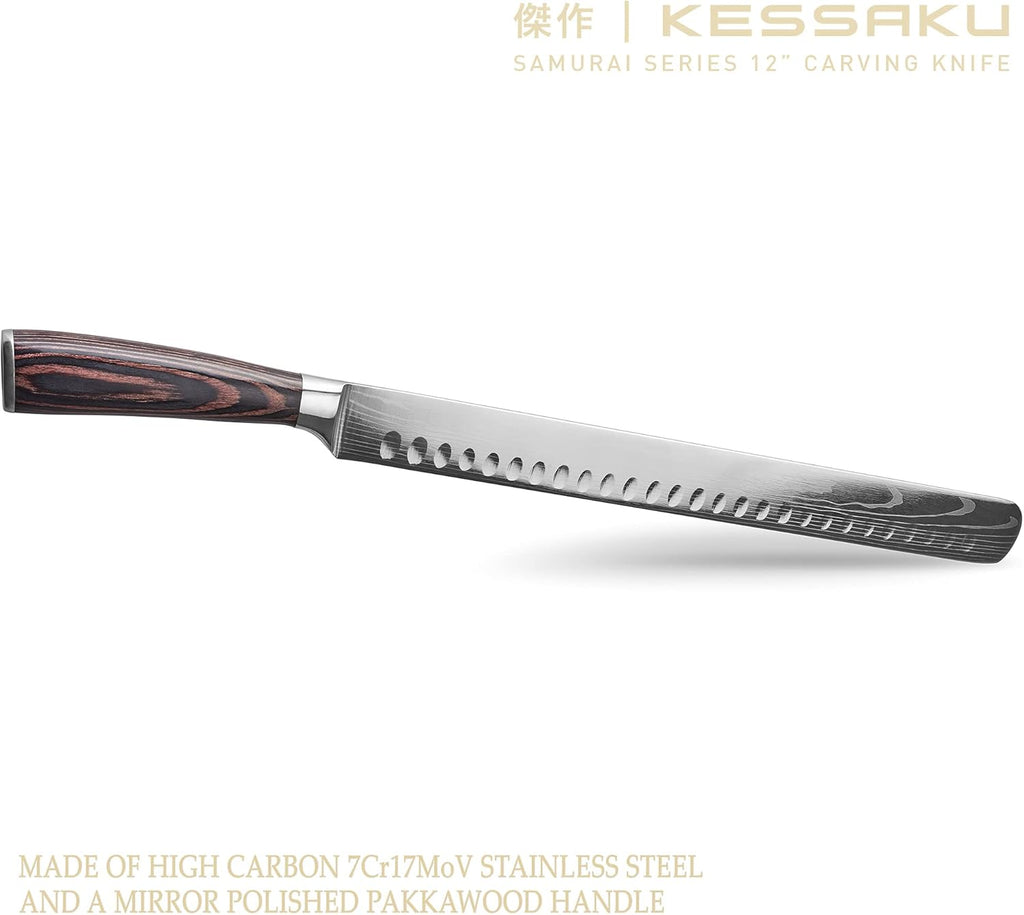Carving Slicing Knife & Meat Fork Set with Blade Guard M3908