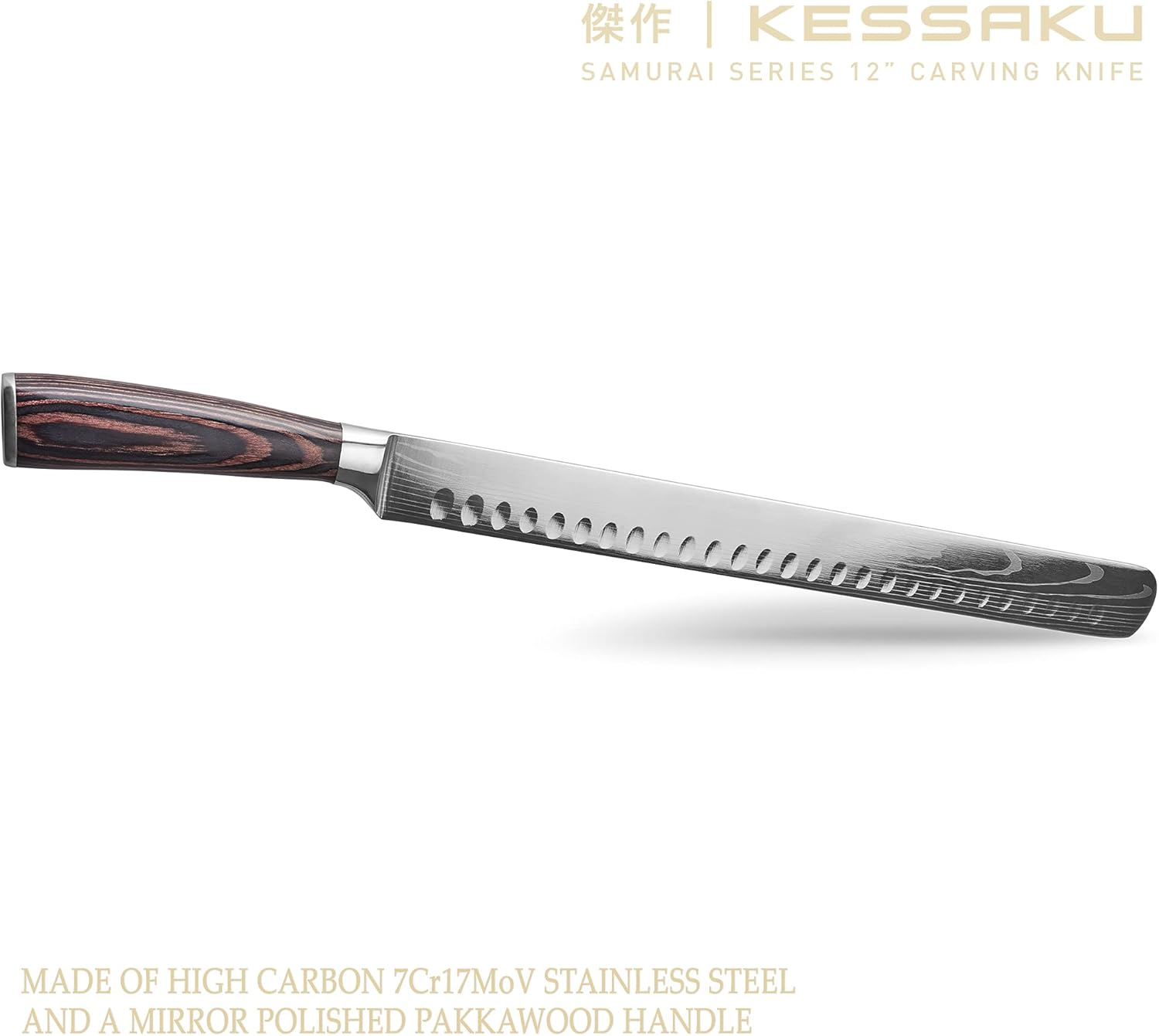 Carving Slicing Knife & Meat Fork Set with Blade Guard M3908