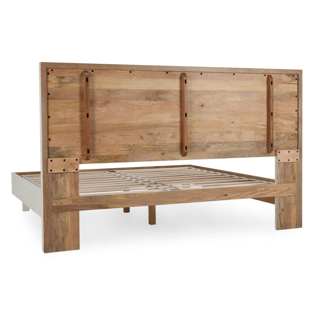 Mango Wood Queen Bed in White T524506