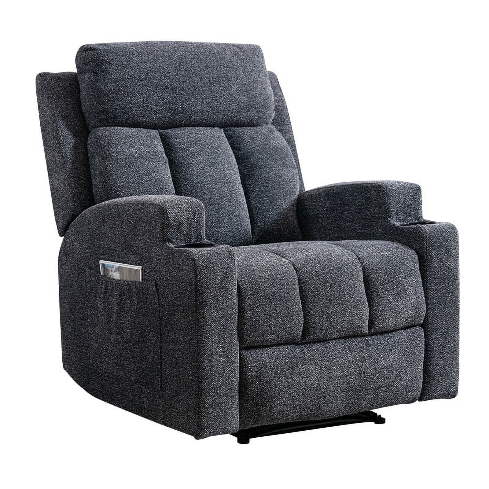 Manual Massage Recliner Chair with Heat and Cup Holders Q90042