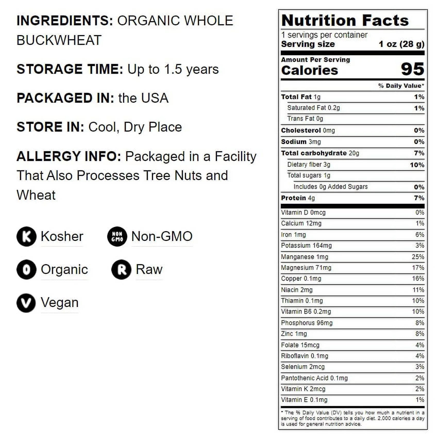 Organic Whole Grain Buckwheat Flour, 4 Pounds, Non-GMO, Vegan H5152