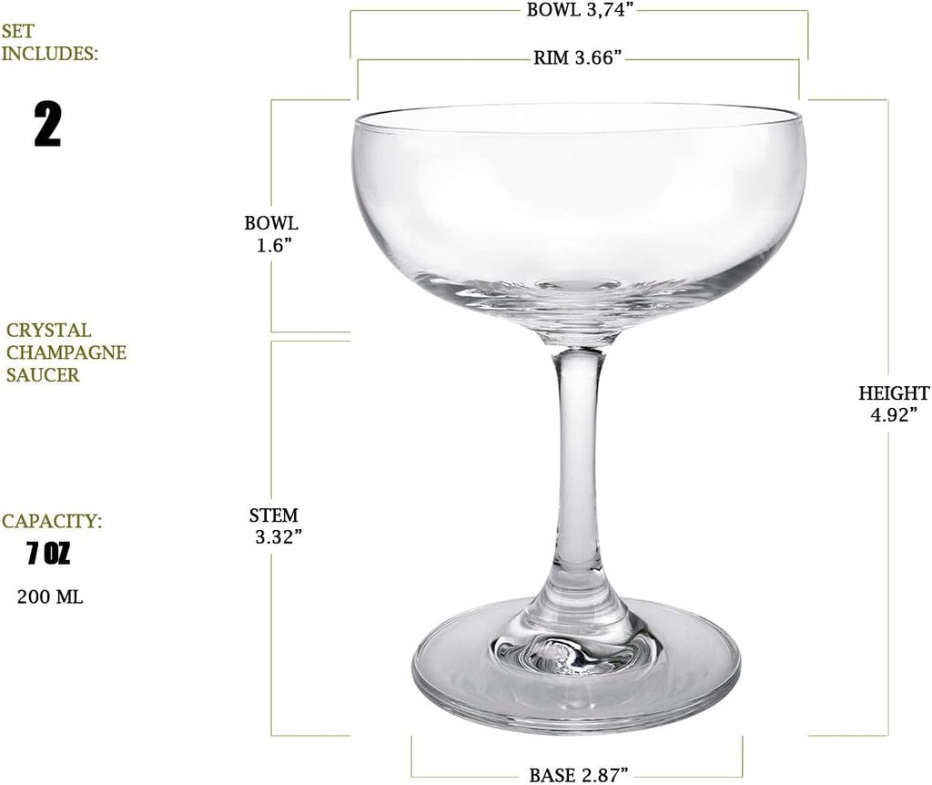 Champagne Coupe Glasses Set of 2, 7 oz C91621