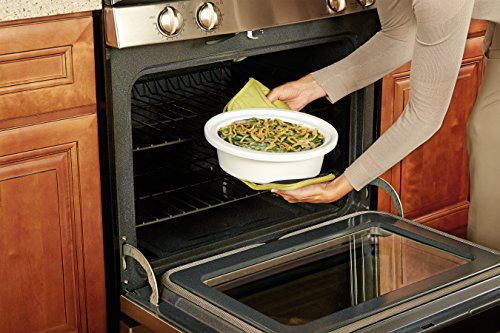 Small 2.5 Quart Casserole Slow Cooker, White/Blue U46112