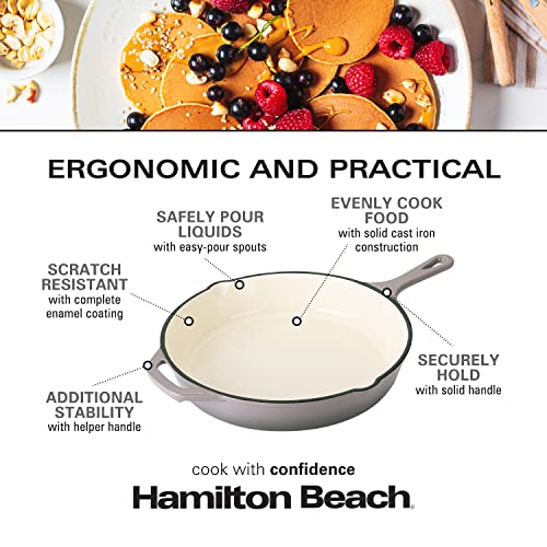 Enameled Cast Iron Fry Pan 10-Inch, Skillet for Stove Top and Oven H5279