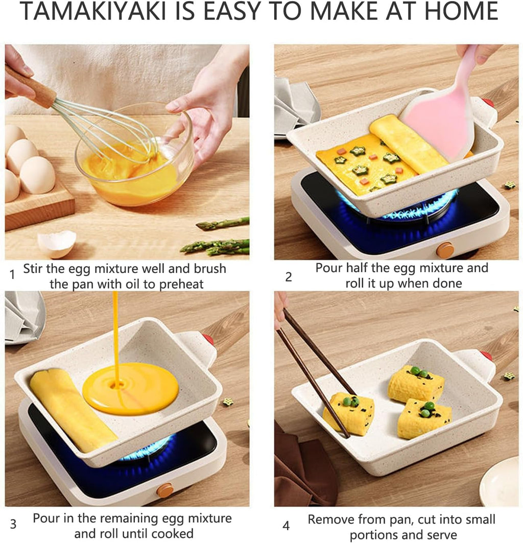 Non Stick Rectangle Tamagoyaki Egg Pan 6x7 Inch C347