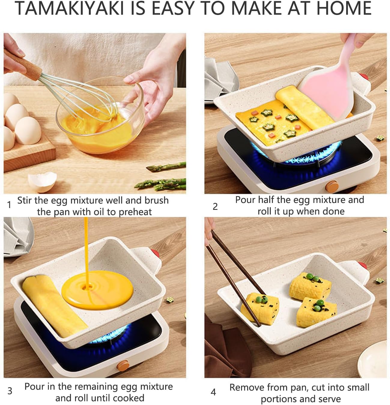 Non Stick Rectangle Tamagoyaki Egg Pan 6x7 Inch C347