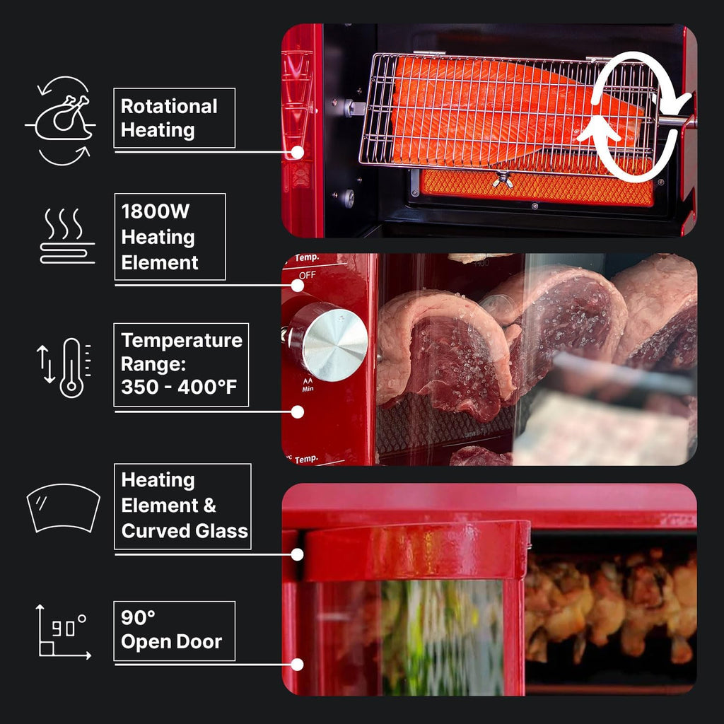 Gas Rotisserie Oven Grill Roaster with Auto Rotating Skewers for Chicken and BBQ G891376
