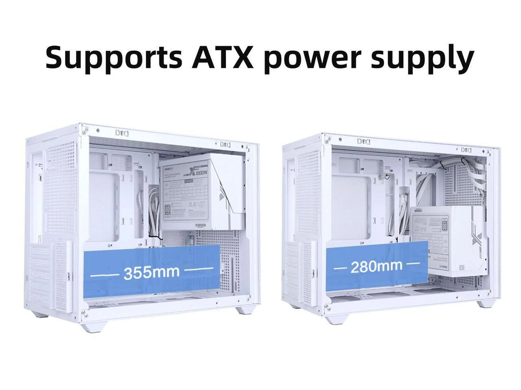 Mini ITX Tower Computer Case with Tempered Glass Side Panel G375289