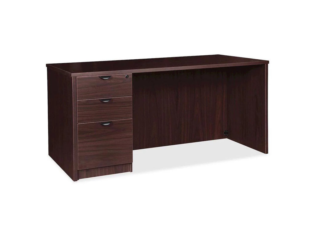 Espresso Laminate Left-Pedestal Desk, 72" x 36" x 29" P67094
