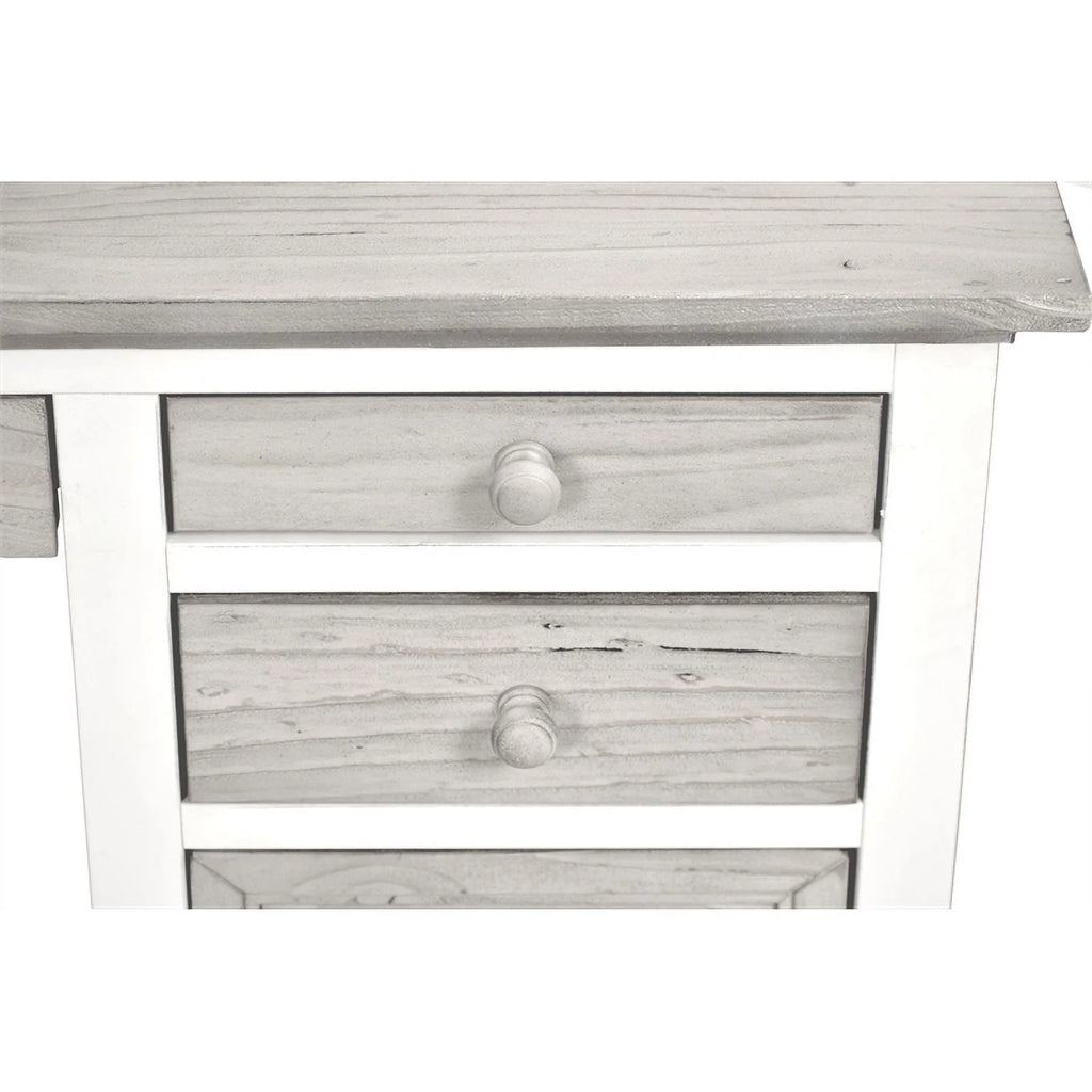 Wood Desk & Chair Set in Gray/White R814781