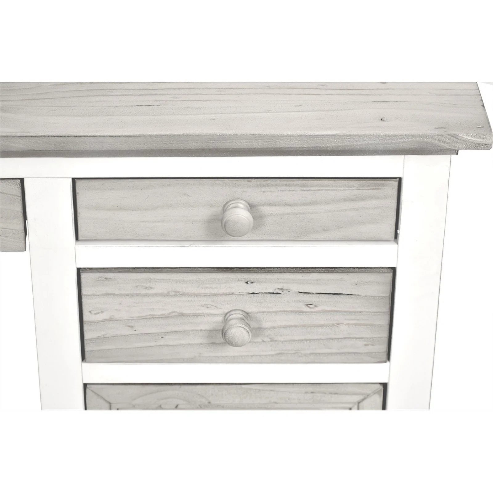 Wood Desk & Chair Set in Gray/White R814781