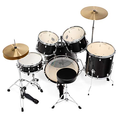 5-Piece Full Size Adult Drum Set with Remo Heads & Brass Cymbals F788020