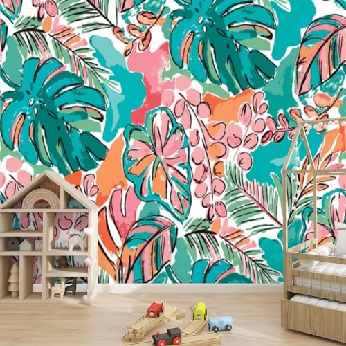 Watercolor Botanical 3D Wallpaper Self Adhesive Wall Mural O64590