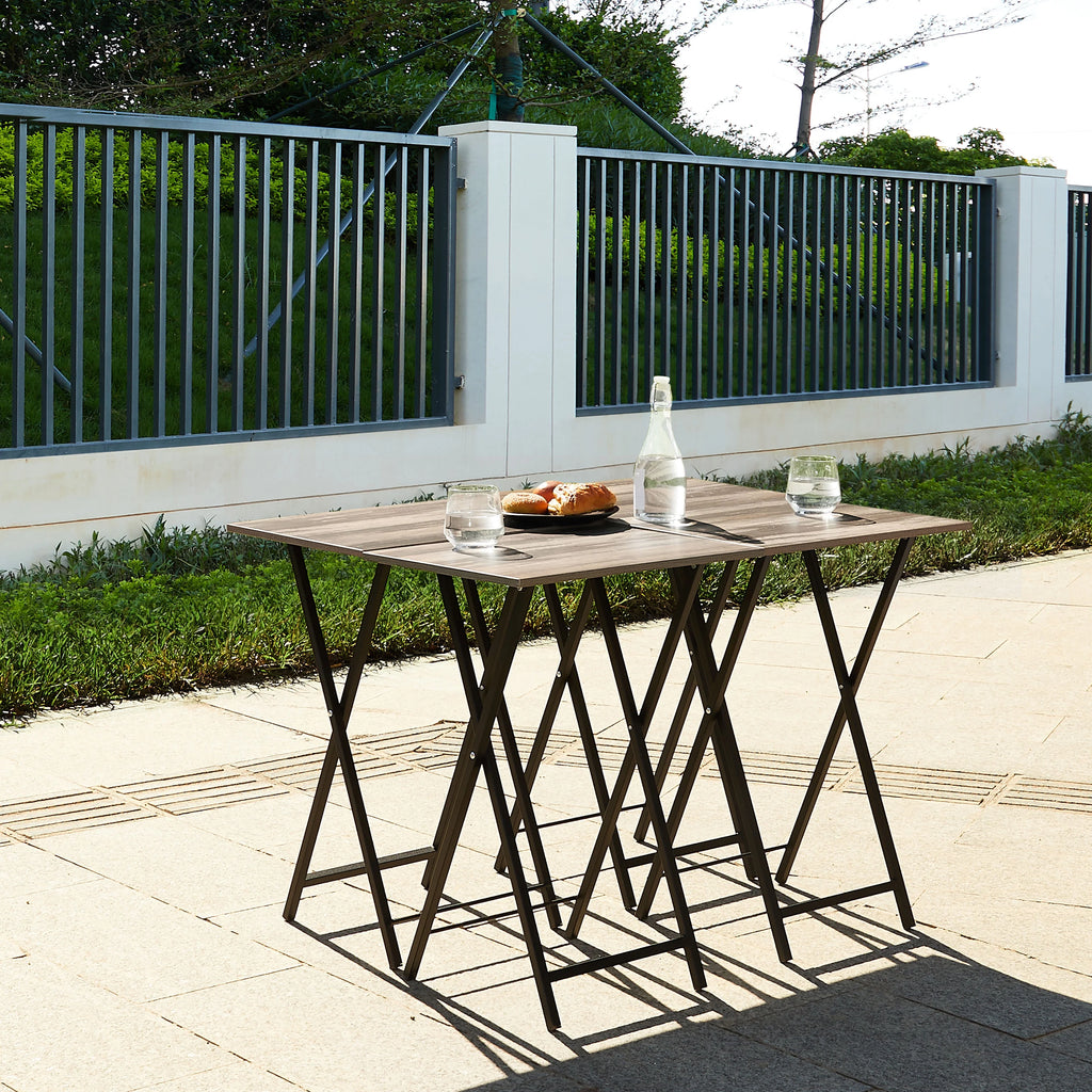 Folding TV Dinner Tables with Stand, Set of 4 for Small Spaces B1477