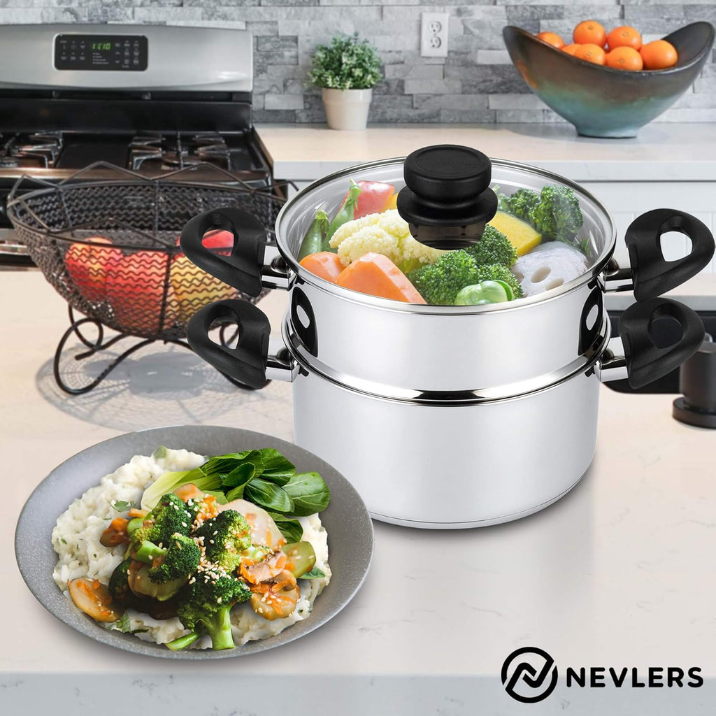 Stainless Steel 3 Quart Steamer Pot with 2 Quart Insert and Vented Lid Z712773