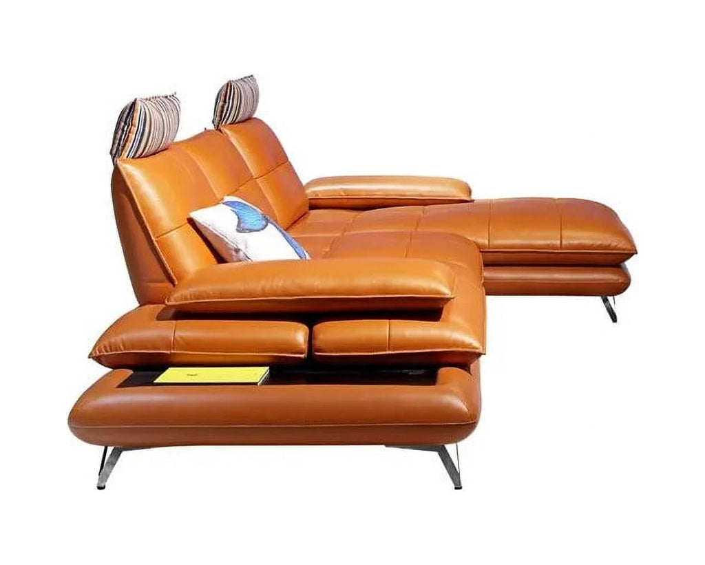 Genuine Leather Corner Sofa Set with Recliner B9711