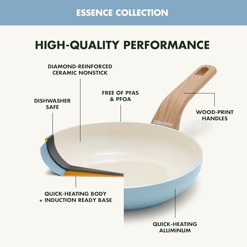 10 Piece Cookware Pots and Pans Set, Ceramic Nonstick, Induction O344285